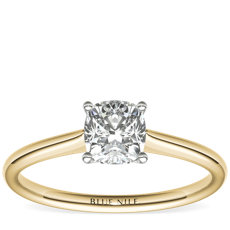 Petite Solitaire Engagement Ring in 18k Yellow Gold